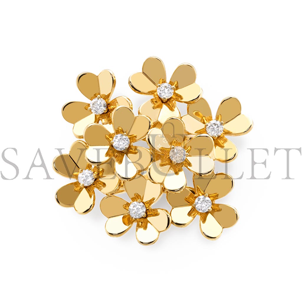 v*n cl*f arpels frivole ring, 8 flowers - yellow gold, Di*m*nd  vcarb67700